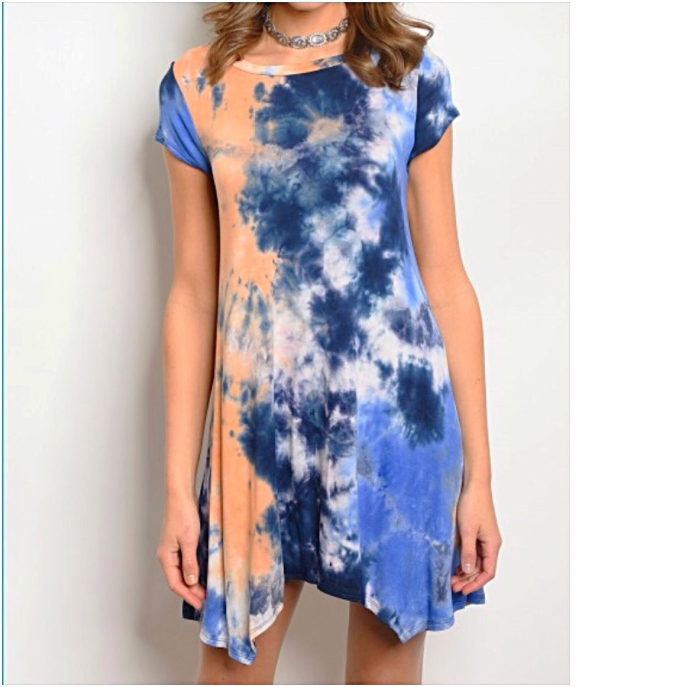 Flattering Flowy Tie Dye Tunic Dress SML - Picture 4 of 6